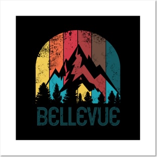 Retro City of Bellevue T Shirt for Men Women and Kids Posters and Art